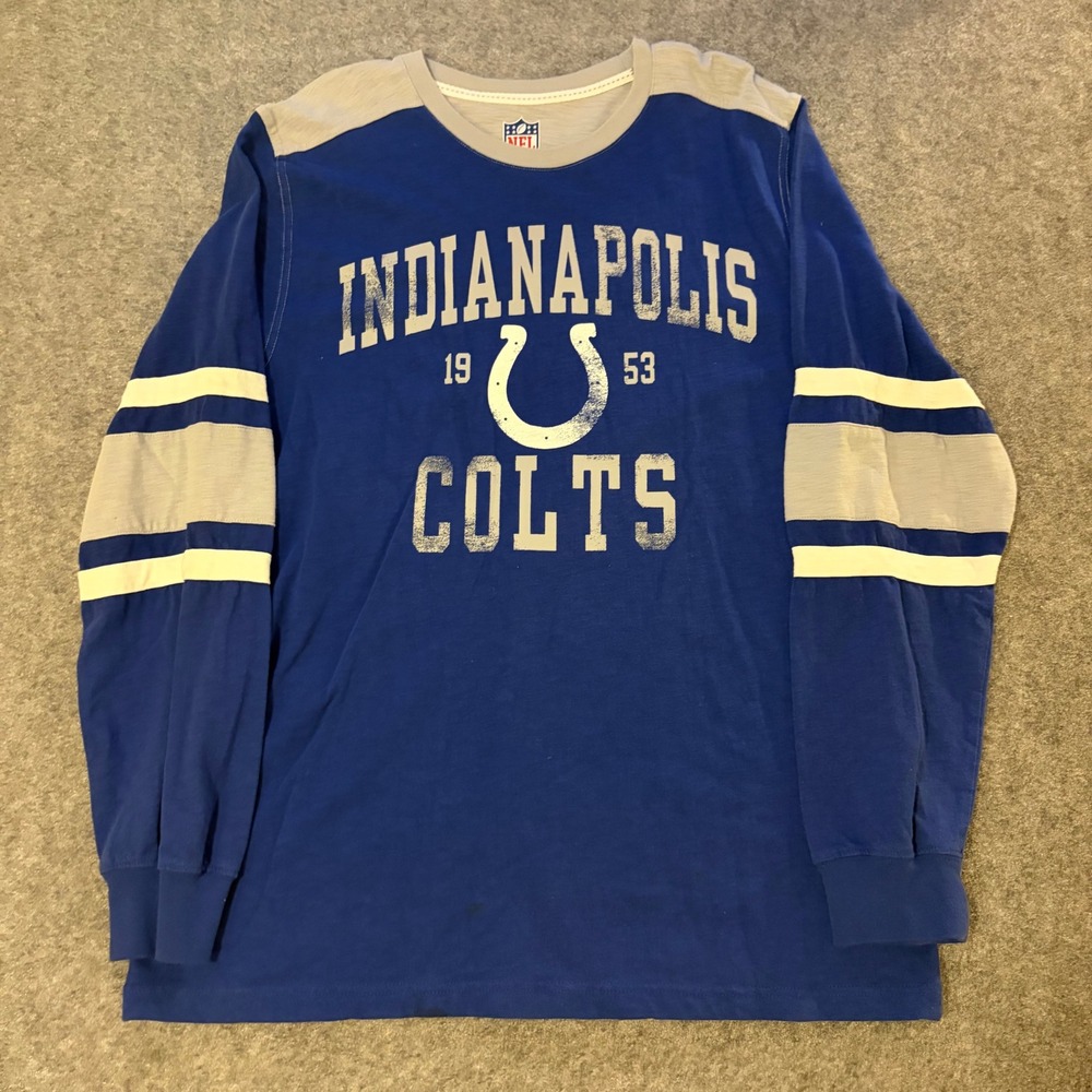 NFL Indianapolis Colts Shirt Mens XL Blue Long Sleeve Graphic‎ Football Sports